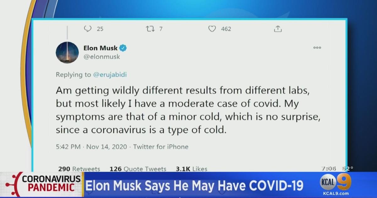 Elon Musk May Have Moderate Case Of Coronavirus CBS Los Angeles