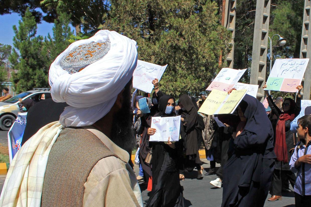 Afghan Women Stage Rare Protest To Demand Rights Under Taliban We Are