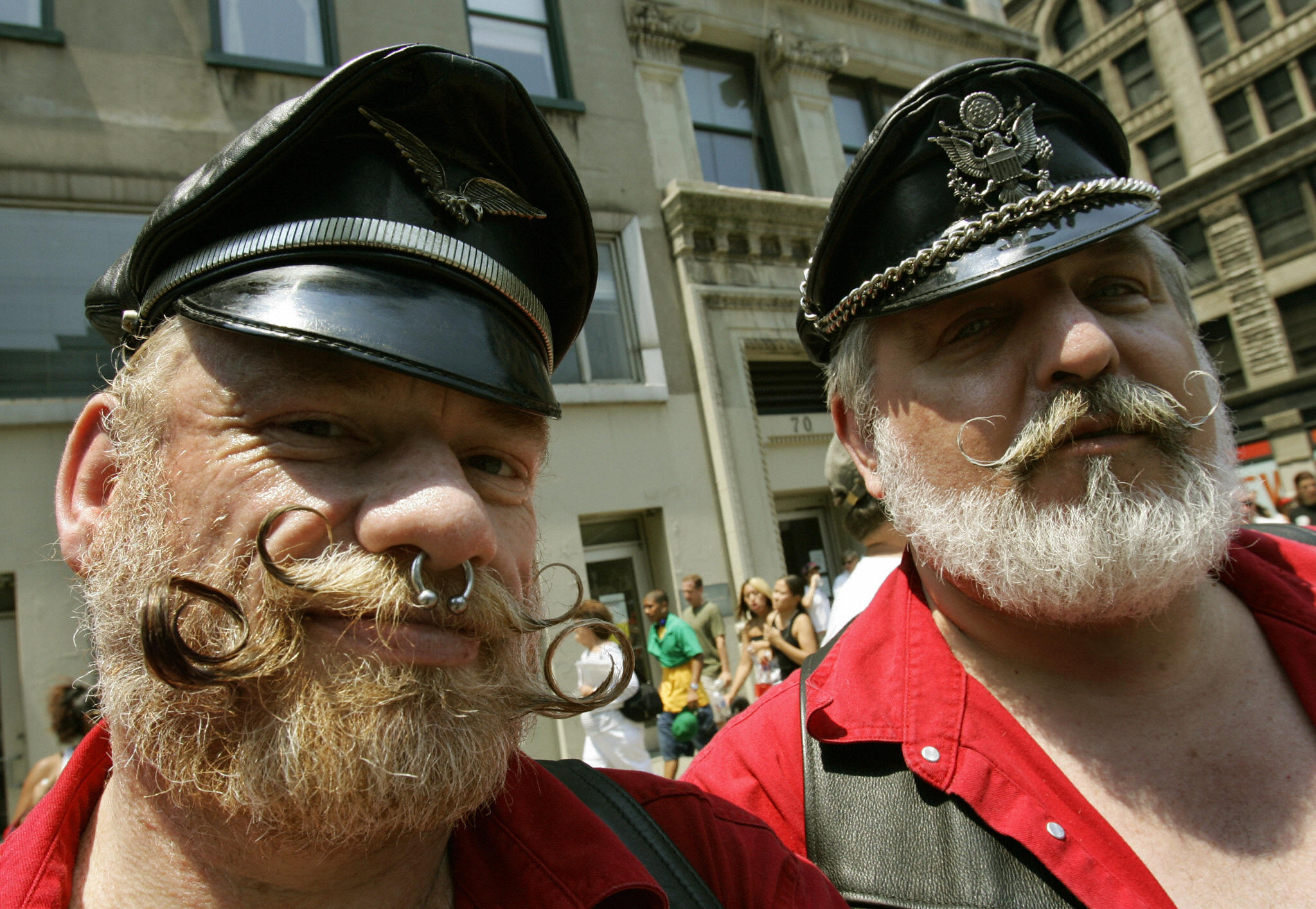 Bob and Hank from the Netherlands watch the NYC Gay Pride Parade 2010 