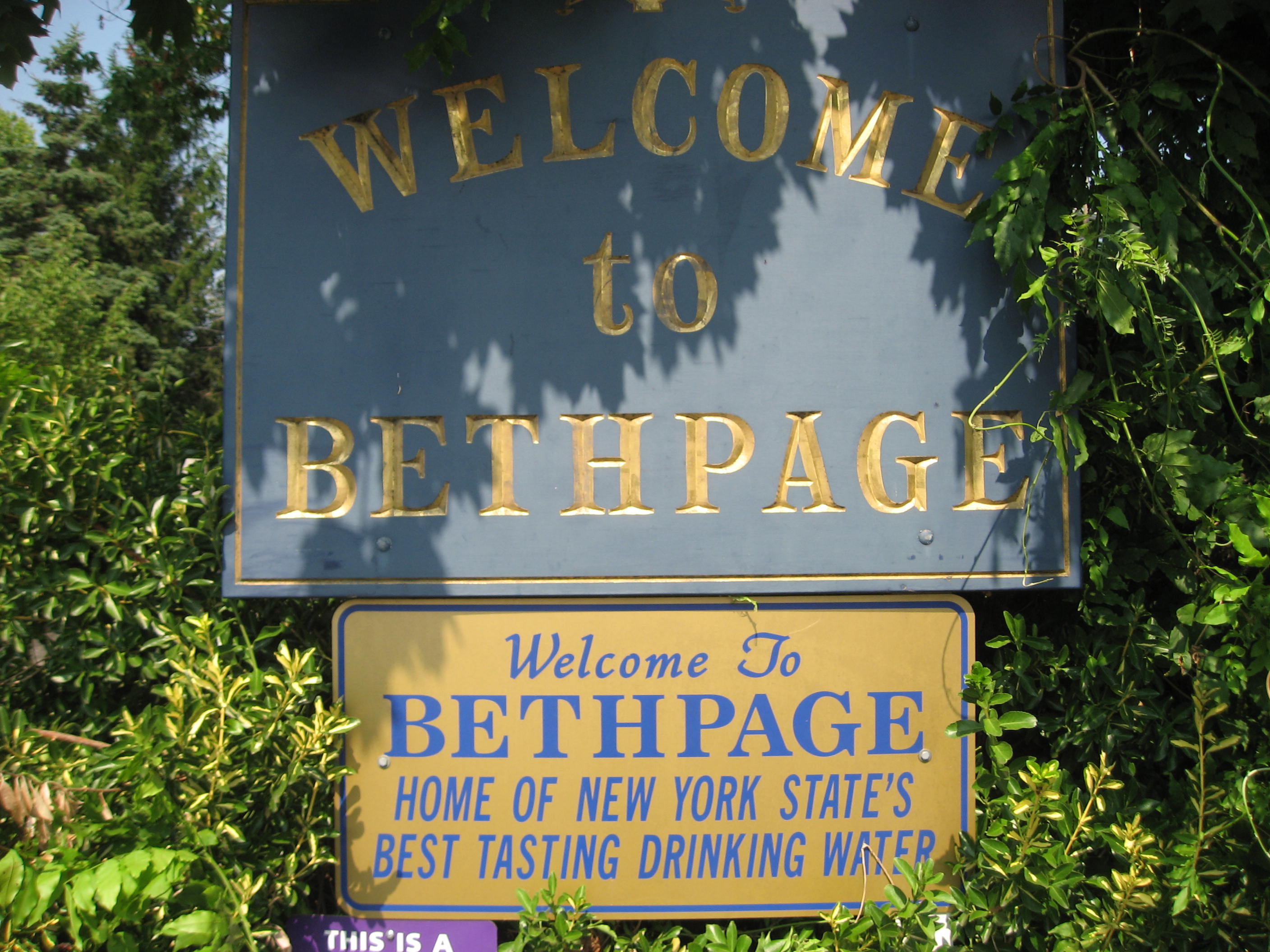 Welcome To Bethpage Sign 