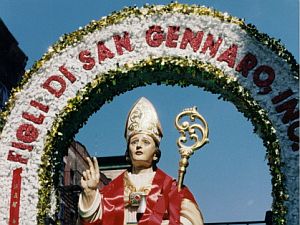 Statue on Figli di San Gennaro Parade Float 