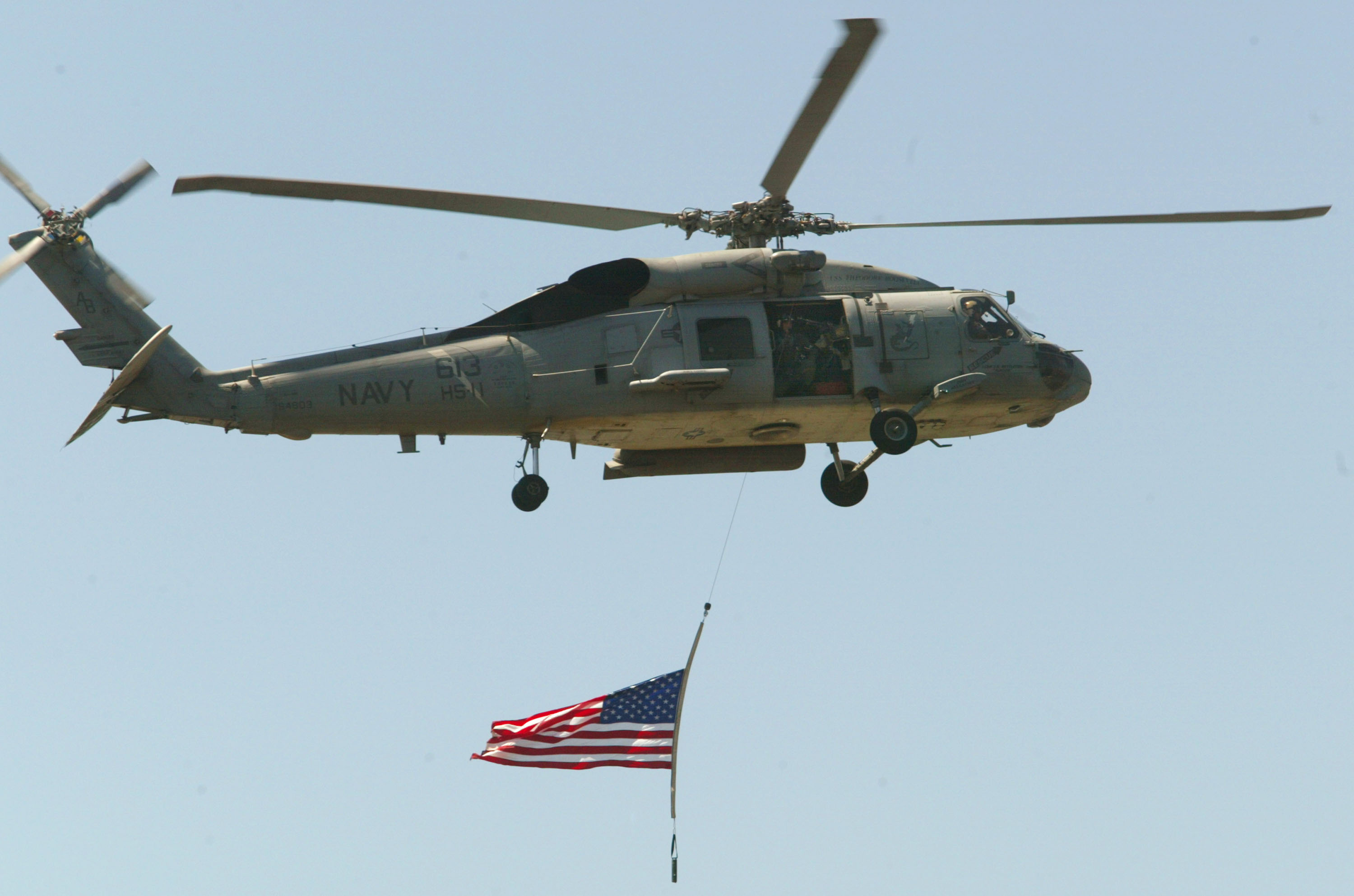 Navy Helicopter Flies During New York Fleet Week 