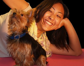 Dog nanny Cynthia Okimoto and her special friend 