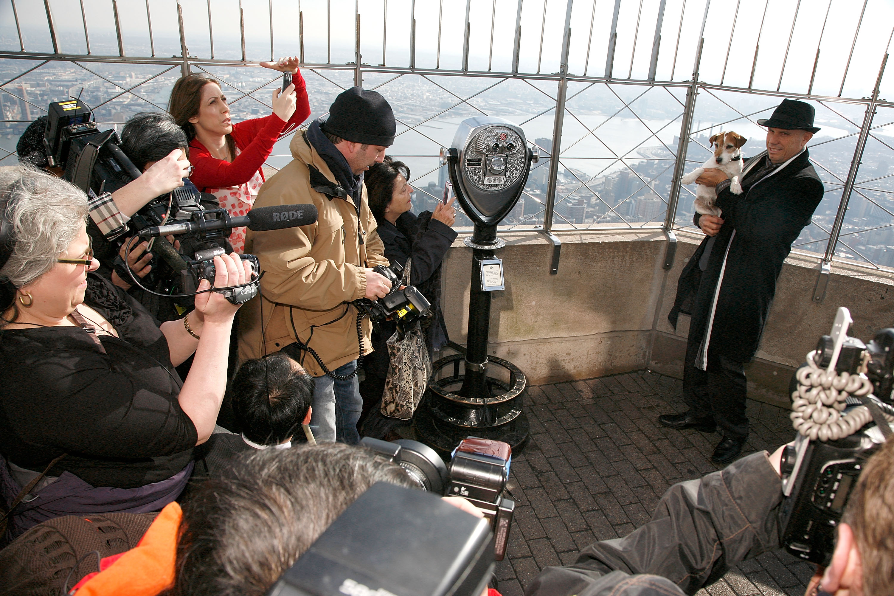 Uggie Visits The Empire State Building 