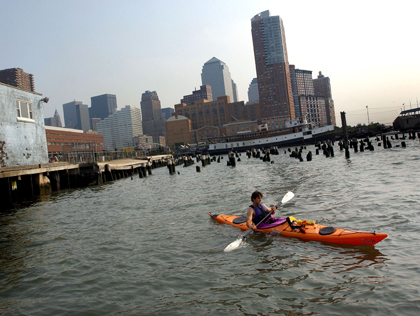 Kayaker on the Hudson River 