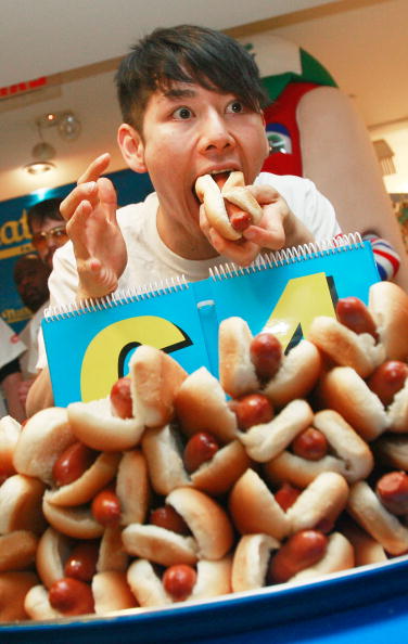Nathan's Hot Dog Eating Contest Champions Attend Official Weigh-In 
