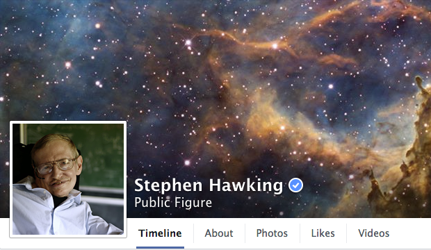 stephen hawking facebook page 