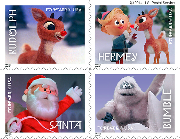 Four characters from the television special "Rudolph the Red-Nosed Reindeer" are being featured on U.S. Postal Service stamps for the 2014 holiday season. 
