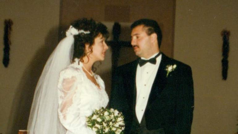 Julie and Art Gonzales on their wedding day 