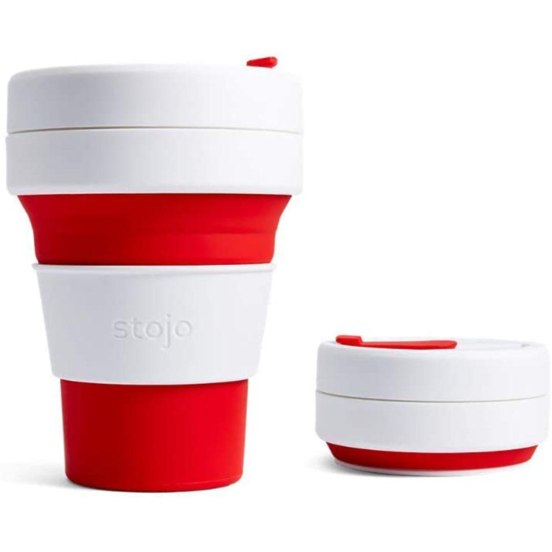 Stojo On The Go Coffee Cup | Pocket Size Collapsible Silicone Travel Cup 