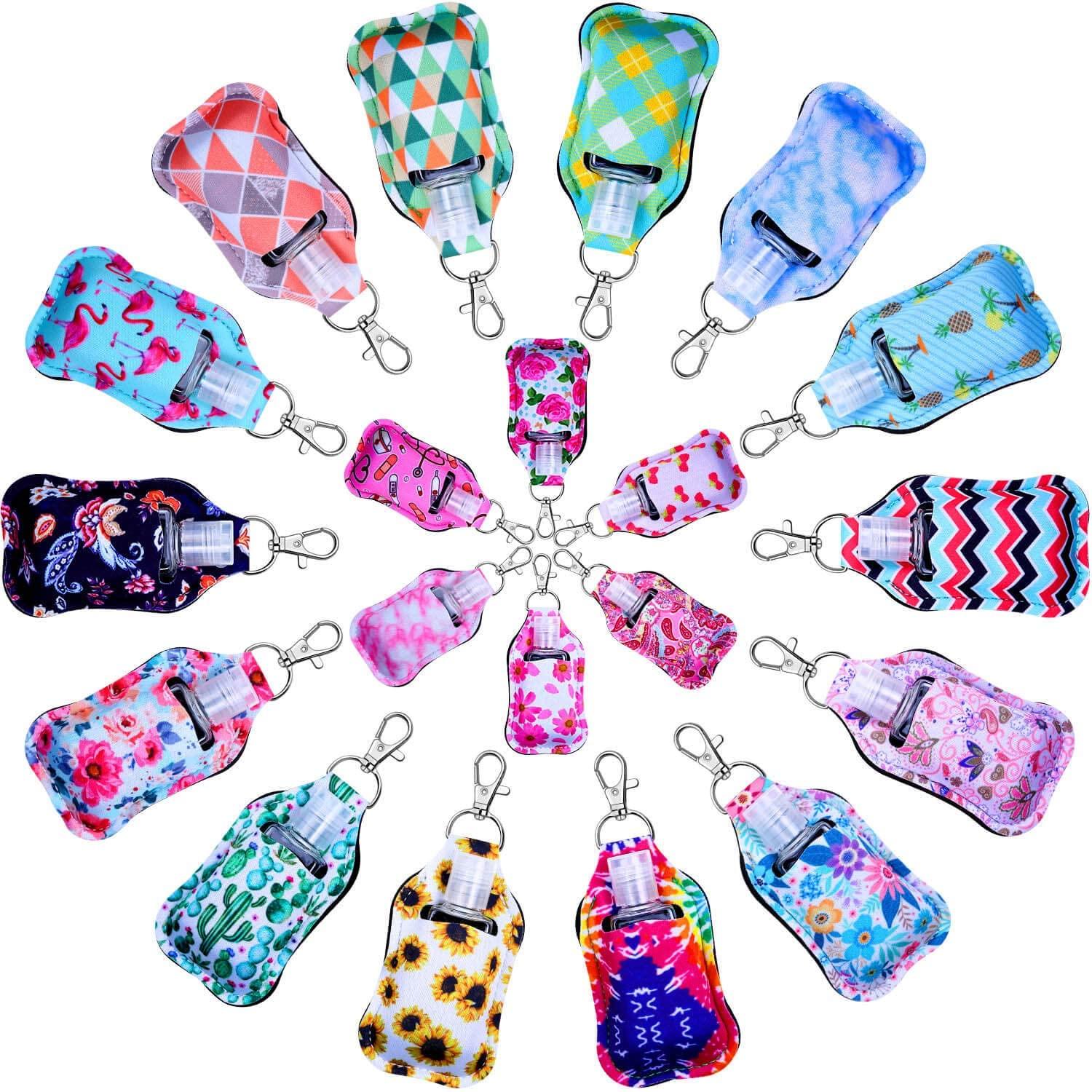 Travel hand sanitizer holder keychains (20 pack) 