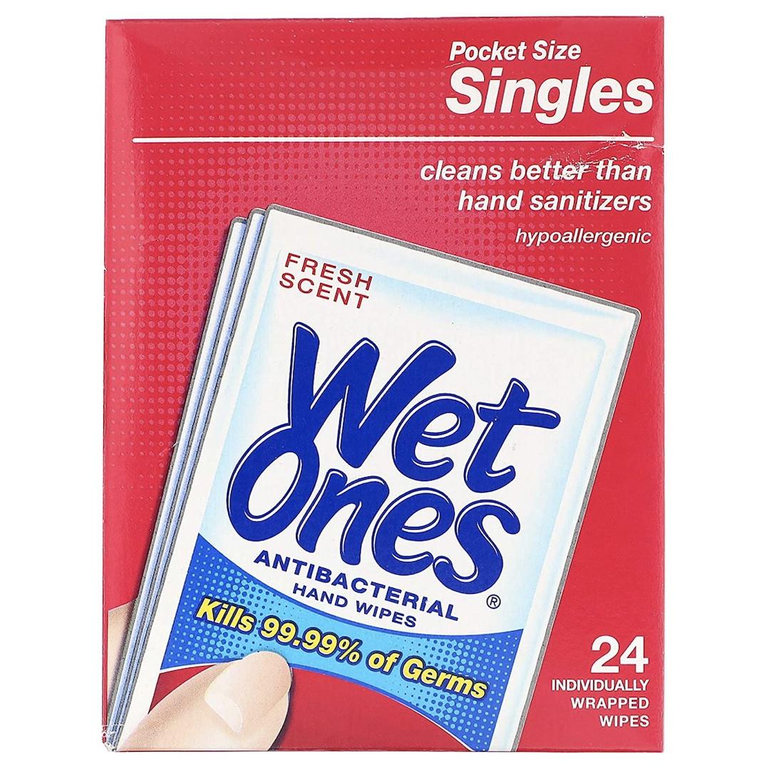 Wet Ones Singles Antibacterial Cleansing Wipes 