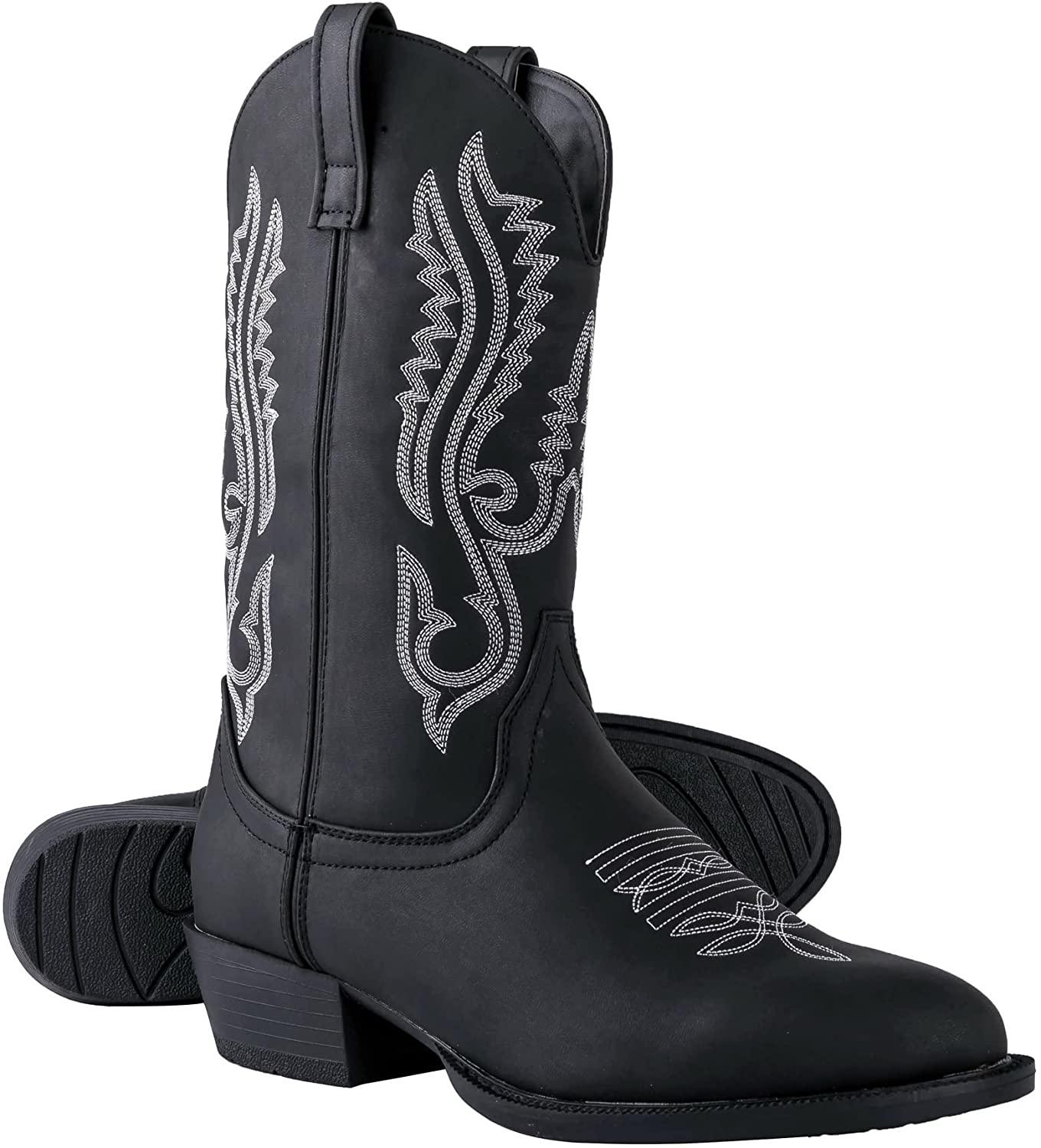 Canyon Trails classic round toe embroidered western rodeo cowboy boots 