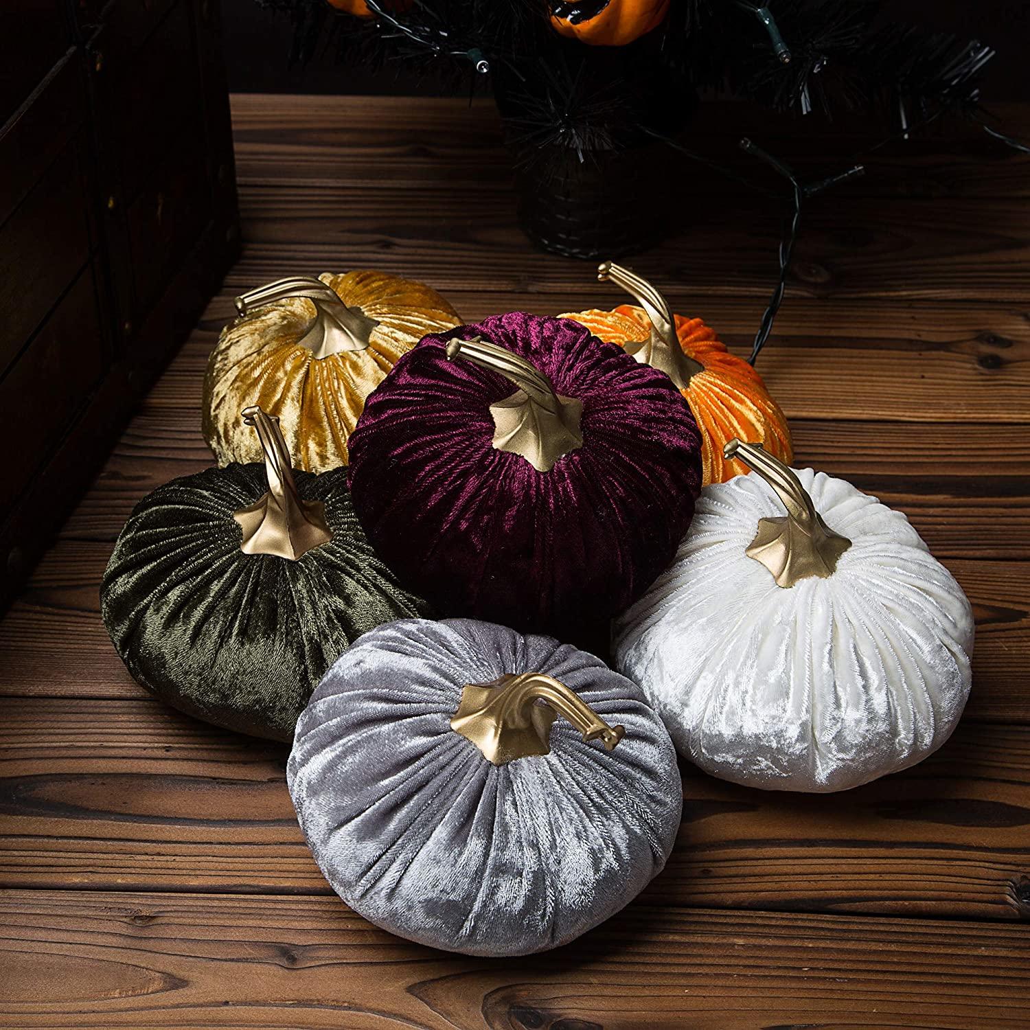 Handmade velvet pumpkins (6-pack) 