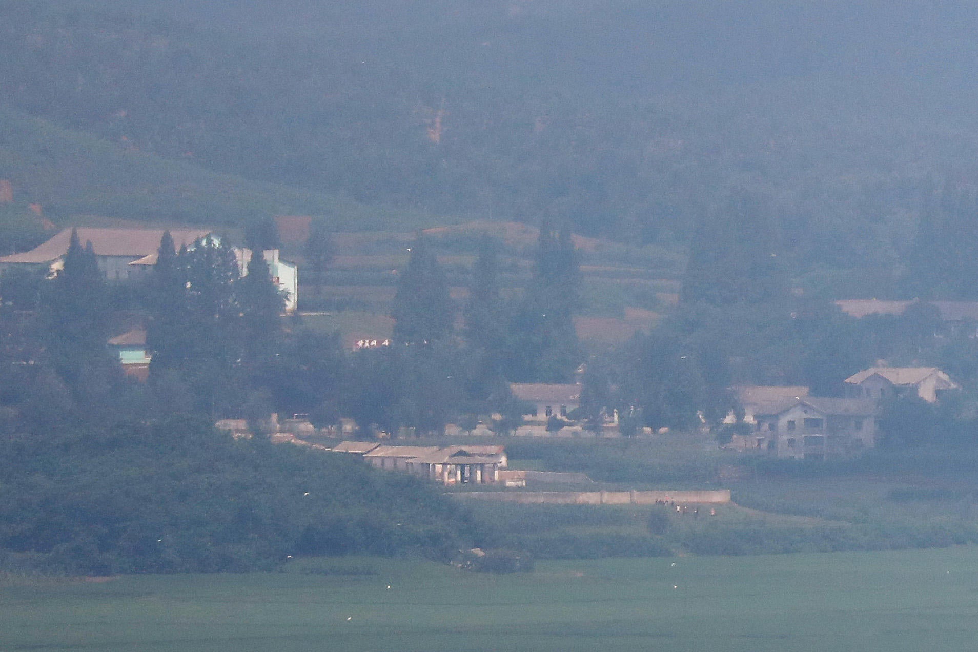 View Of The Demilitarized Zone Between North And South Koreas After American Citizen Detained In North