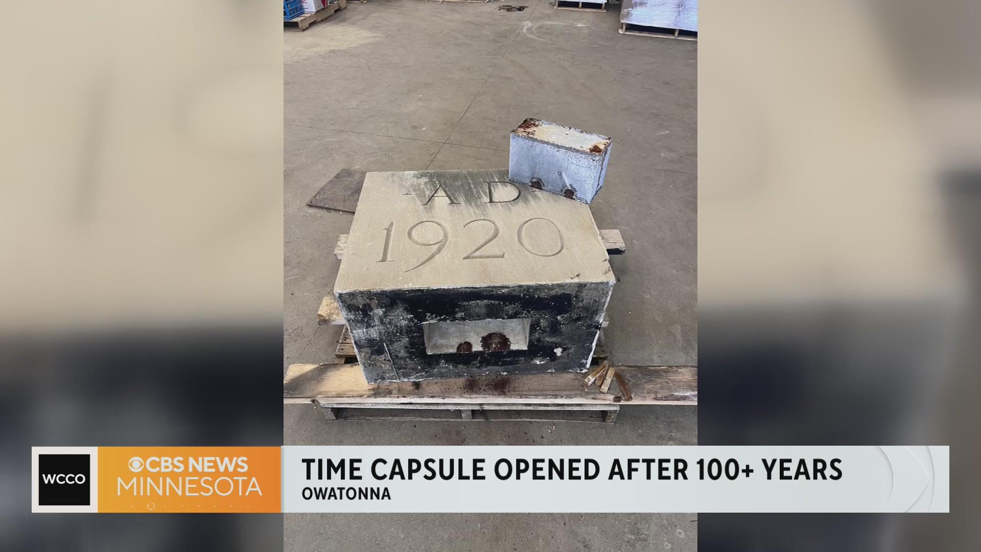Century-old time capsule found at Minnesota high school