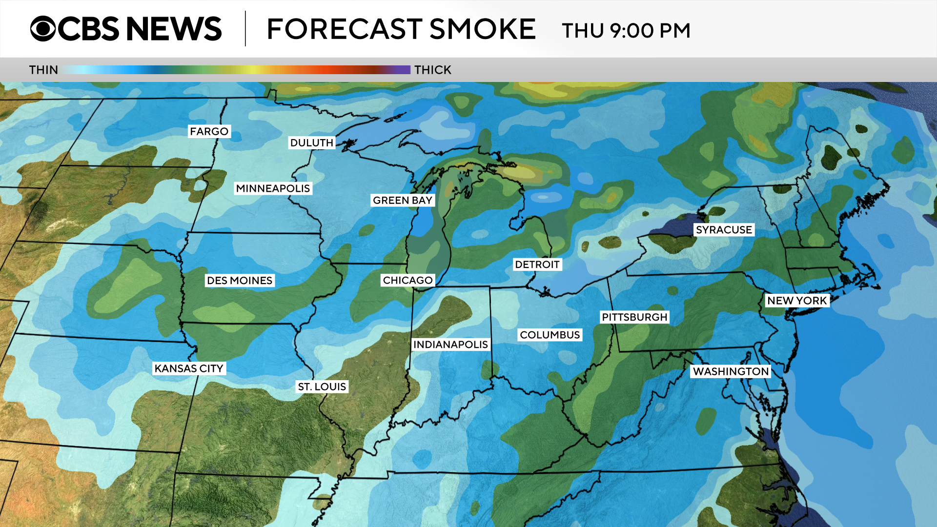 Maps show the air quality of the USA and the forecast of Forest Fire of Canada 4 Thu-9pm.png