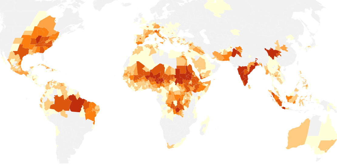 El Niño could cause 451,000 more heat-related deaths compared to normal year, group says. Map shows areas at risk. 2 climate-impact-lab-heat-el-nino.png