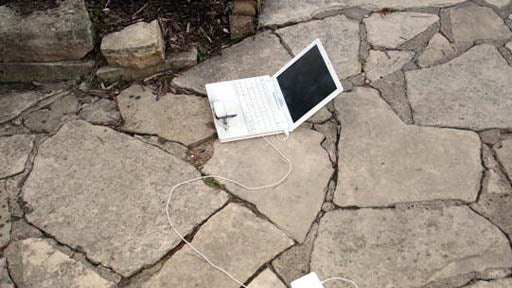Burning laptop 