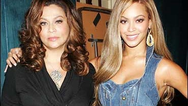 Beyonce Knowles and her mom Tina Knowles in 2005 