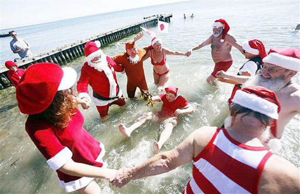 Swimming Santas 
