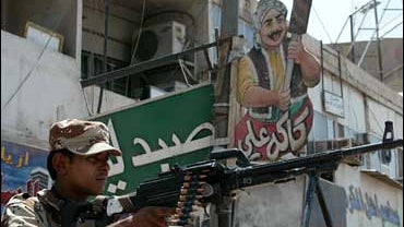 Iraqi army soldier at checkpoint 