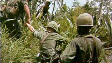 US Soldiers cross Mekong Delta canal in South Vietnam delta, 6-1-67 