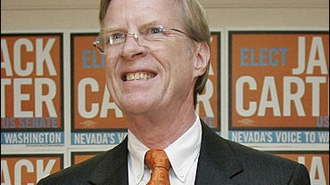 Democratic candidate for U.S. Senate, Jack Carter speaks to supporters and members of the media at his campaign headquarters in Las Vegas 