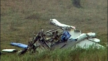 The crash site of Russian Tupolev Tu-154 plane en route from the Russian Black Sea resort of Anapa 