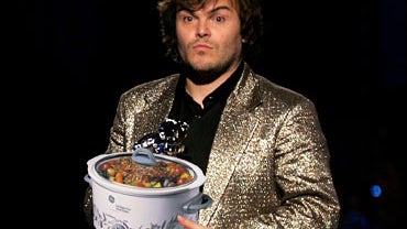Jack Black holding Crock Pot 