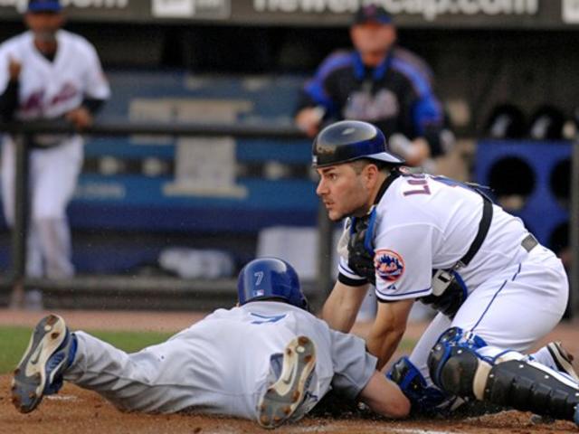 Paul Lo Duca reacts to striking out in the 4th inning at Shea