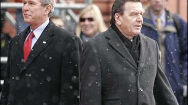 President Bush and former German Chancellor Gerhard Schroeder 