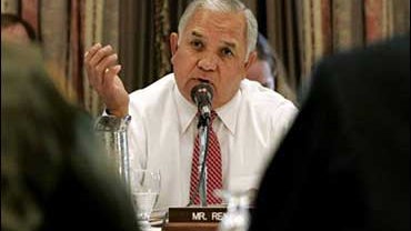 Rep. Silvestre Reyes, D-Texas, is seen during a hearing in Laredo, Texas, in Friday, July 7, 2006 file photo.. 