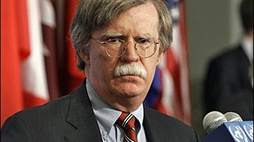 John Bolton, U.S. United Nations Ambassador gives a press briefing after a meeting on North Korea at the United Nations Security Council 