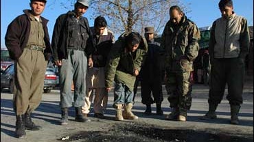 Afghan army and police members 