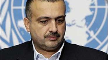 Jamal Al Karbouli, left, vice president of the Iraqi Red Crescent, prior to a press conference at the U.N. in Geneva, Friday, Dec. 15, 2006. 