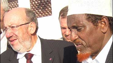 Louis Michel with Sheik Hassan Dahir Aweys 