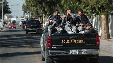 Mexican federal cops in truck 