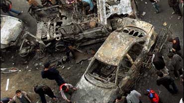 Cars destroyed in Palestinian in-fighting 