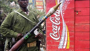 Government soldier patrols Mogadishu 
