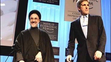 John Kerry, Mohammad Khatami, World Economic Forum, Davos, Switzerland 