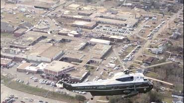 President Bush, Marine One, Enterprise, Alabama, tornado damage 