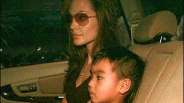 Angelina Jolie and her son Maddox 