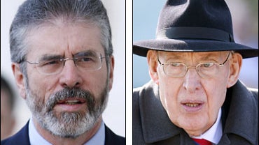 Gerry Adams and the Reverend Ian Paisley 