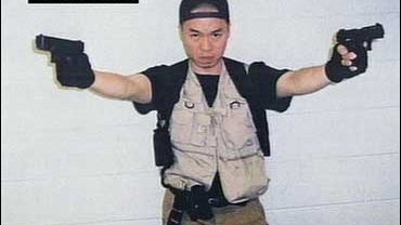 Image from video sent to NBC shows Cho Seung-Hui, identified by police as Virginia Tech gunman. 