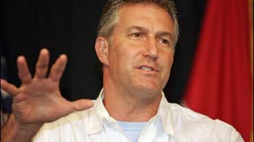 Rep. Rick Renzi, R-Ariz., speaks during a press conference at the heavily fortified Green Zone in Baghdad, Sunday, April 1, 2007. 