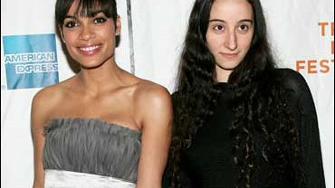 Rosario Dawson and Talia Lugacy at Tribeca Film Festival for movie premiere of 'Descent.' 
