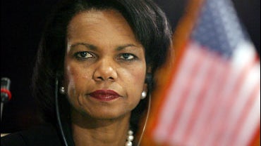 US Secretary of State Condoleezza Rice attends the opening session of the Iraq conference 