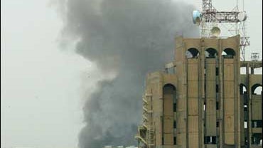 plume of smoke from a car bomb, Baghdad 