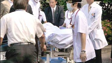 The body of Agriculture, Forestry and Fisheries Minister Katutoshi Matsuoka 